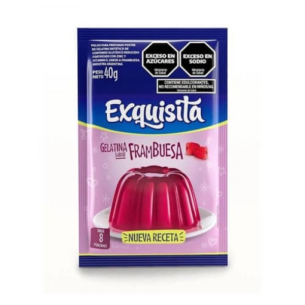Exquisita Gelatina Sabor Frambuesa 40gr