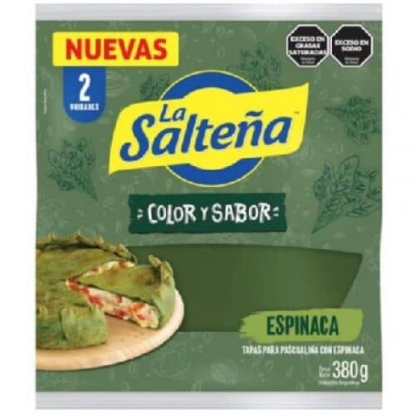 La Salteña Tapas Para Pascualina Con Espinaca 2 Unidades 380gr