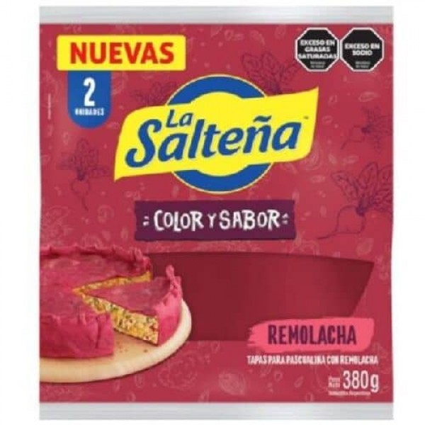 La Salteña Tapas Para Pascualina Con Remolacha 2 Unidades 380gr