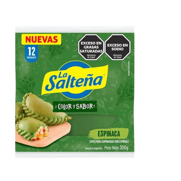 La Salteña Tapas Para Empanadas Con Espinaca 12 Unidades 300gr