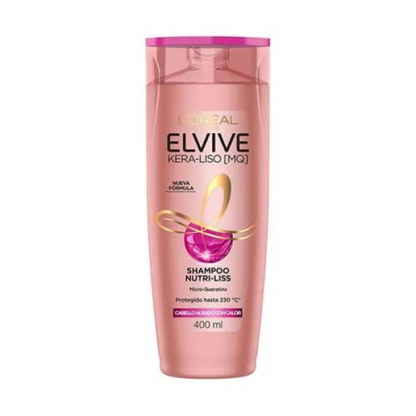 Elvive Shampoo Nutri-Liss Cabello Alisado Con Calor 400ml