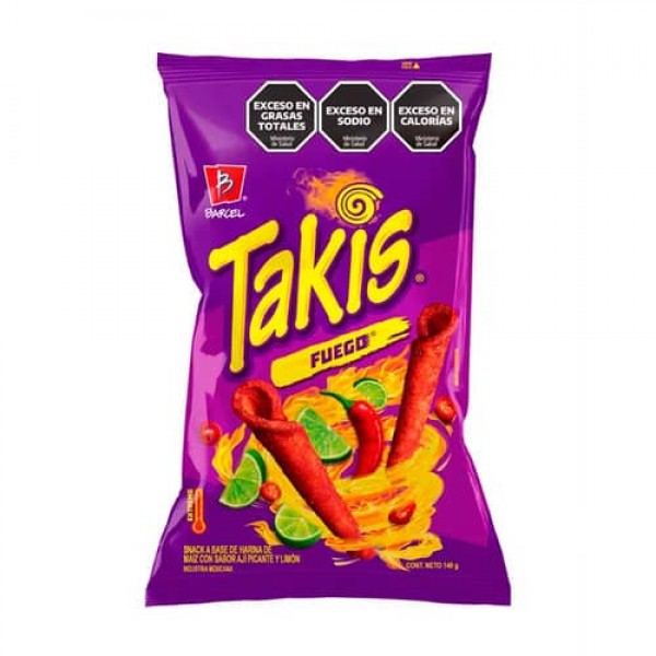 Takis Fuego Snack Con Sabor Aji Picante Y Limon 140gr