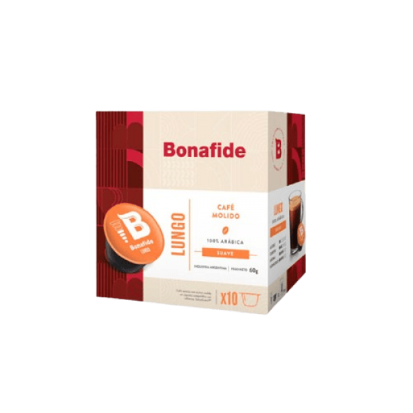 Bonafide Lungo Cafe Molido Suave En Capsula  x 10 Unidades 60gr