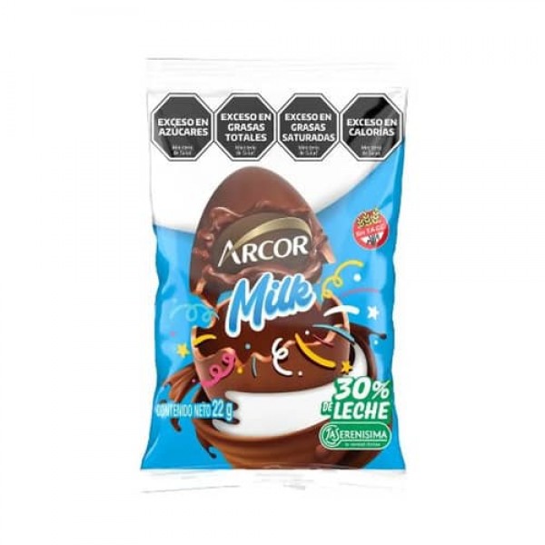 Arcor Milk Huevo De Chocolate Con Leche 22gr