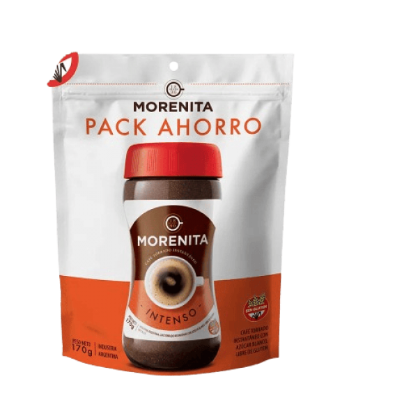 Morenita Cafe Torrado Instantaneo Con Azucar Blanco Doy Pack 170gr