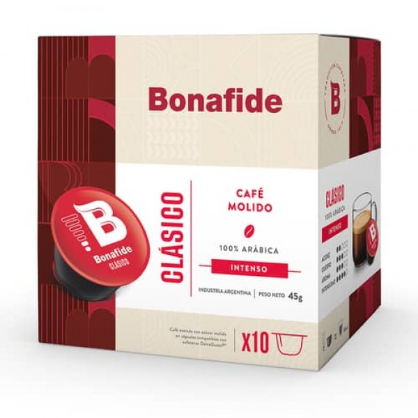 Bonafide Clasico Cafe Molido En Capsula  x 10 Unidades 45gr