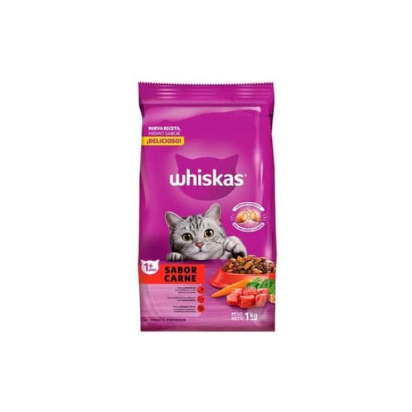 Whiskas Alimento Para Gatos 1 Año Sabor Carne 1kg