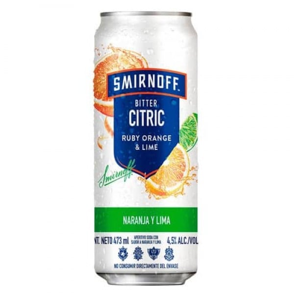 Smirnoff Citric Aperitivo Soda Con Sabor A Naranja Y Lima 473ml