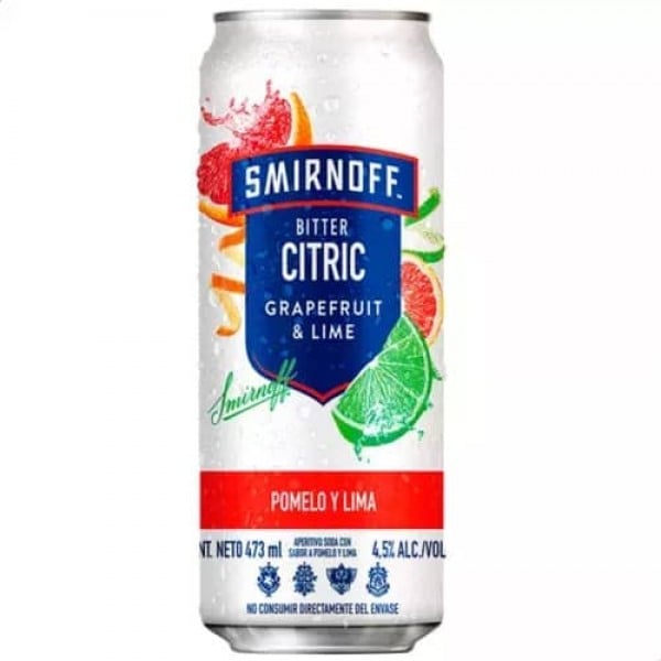 Smirnoff Citric Aperitivo Soda Con Sabor A Pomelo Y Lima 473ml