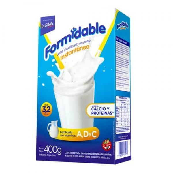 Formidable Leche Modificada En Polvo 400gr