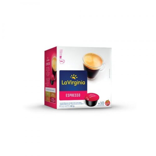 La Virginia Espresso Cafe Tostado Molido En Capsulas x 10 Unidades 60gr