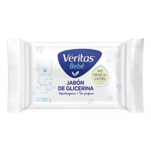 Veritas Bebe Jabon De Glicerina Hipoalergenico,Sin Perfume 120gr