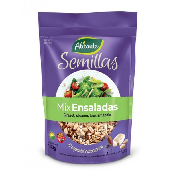 Alicante Semillas Mix Ensaladas Girasol,Sesamo,Lino Y Amapola 150gr