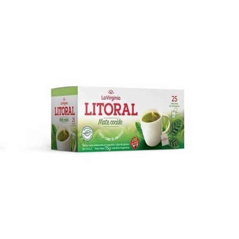 La Virginia Litoral Mate Cocido 25 Unidades Ensobrados 75gr