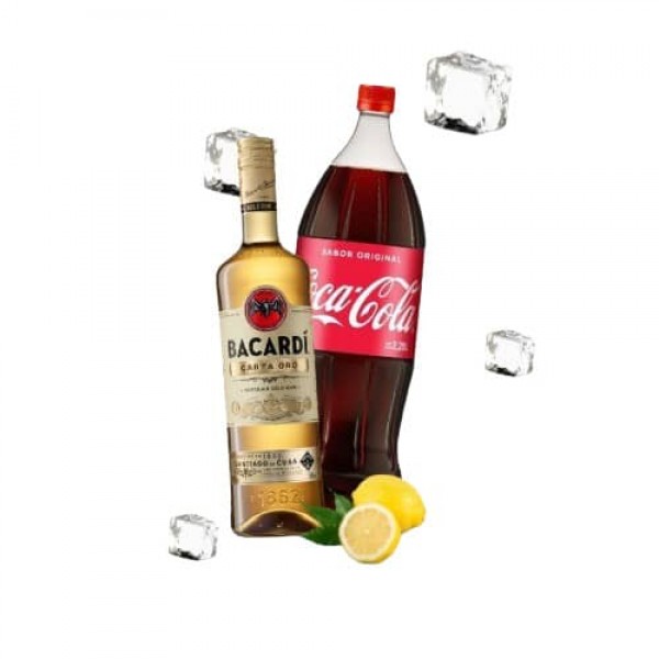 Combo Bacardi Ron Carta Oro 750ml + Coca Cola Gaseosa Original 2.25L