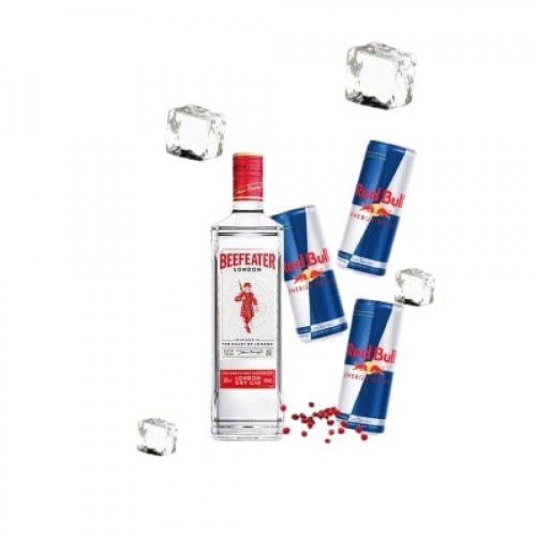 Combo Beefeater London Dry Gin 700ml + Red Bull Energy Drink 250ml x3 Unidades