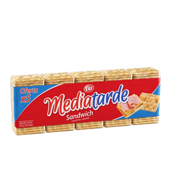 Mediatarde Galletitas Sandwich Pack Familiar X5 535gr