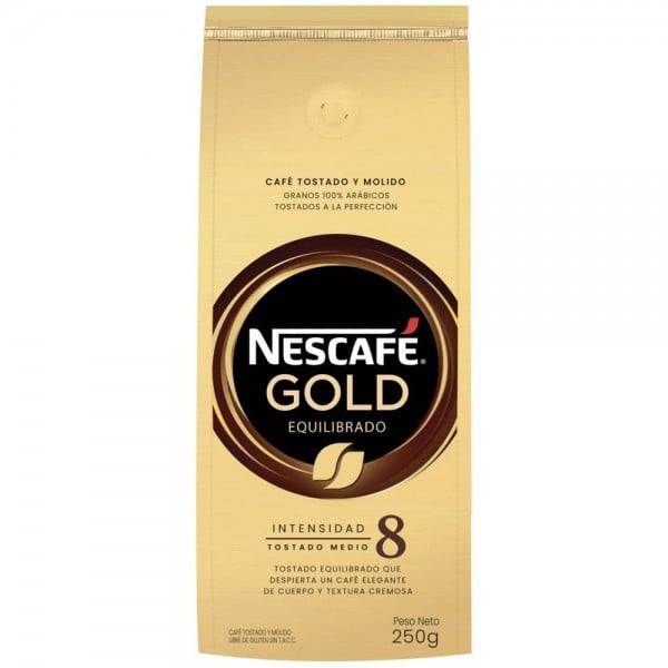 Nescafe Gold Cafe Tostado y Molido Equilibrado Intensidad 8 250gr