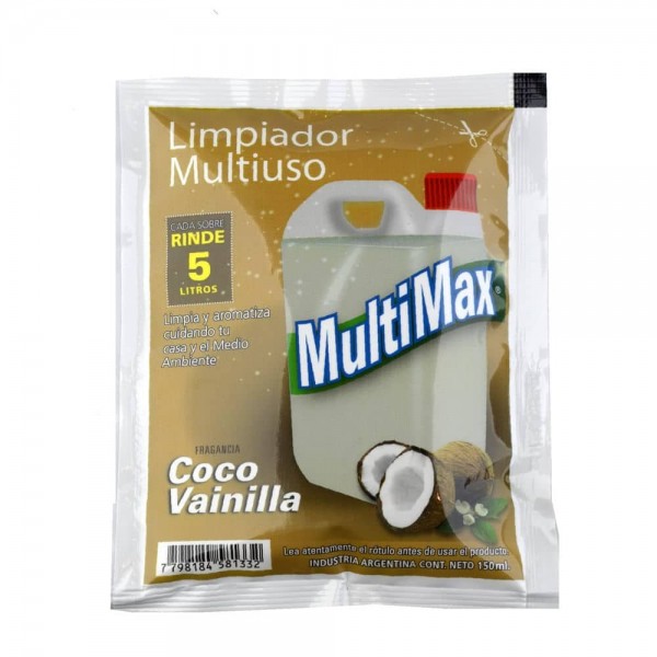 Multimax Limpiador Multiuso Fragancia Coco y Vainilla Rinde Por 5L 150ml