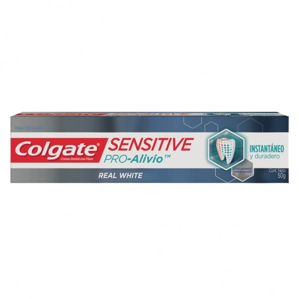 Colgate Crema Dental con Fluor Sensitive Pro-Alivio Real White 50gr