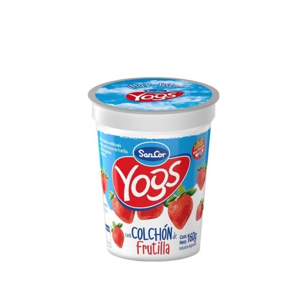 Yogs Yogur Entero Frutado Sabor Frutilla 160gr