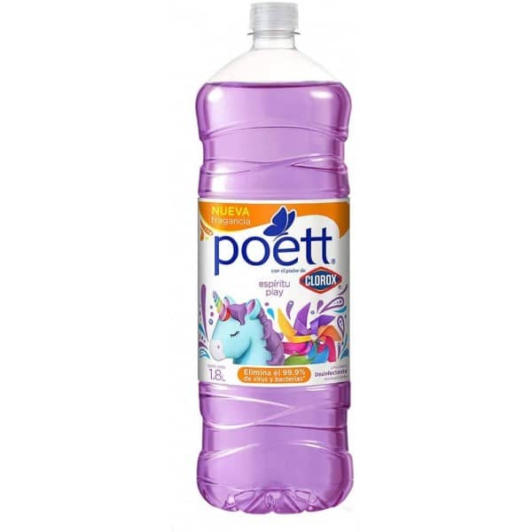 Poett Limpiador Desinfectante Aromatizante Liquido Espiritu Play 1.8L