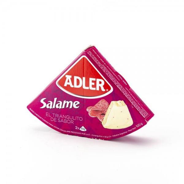 Adler Queso Cheddar Fundido Para Untar con Salame 2 Unidades 100gr