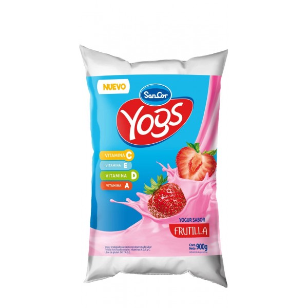 Yogs Yogur Bebible  Entero Frutilla Multivitaminas Sachet 900gr