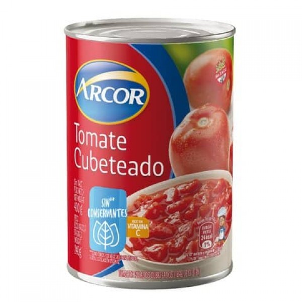 Arcor Tomates Pelados Cubeteados Sin Conservantes 400gr