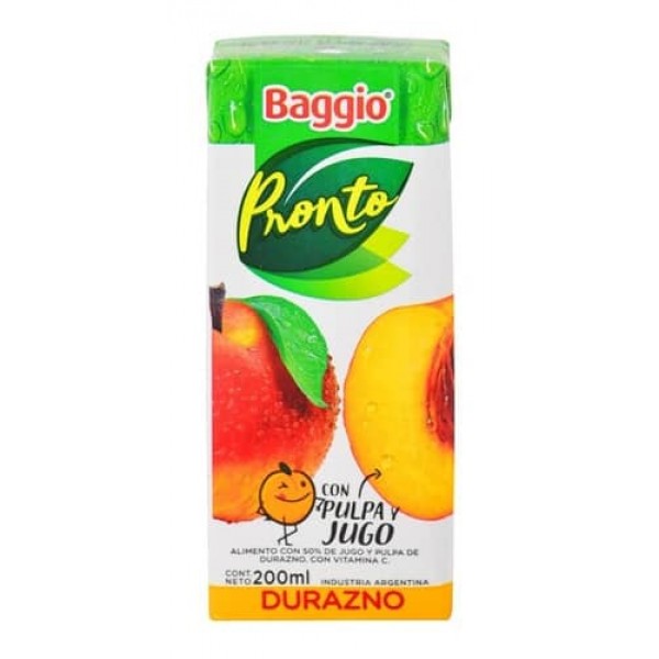 Baggio Pronto Jugo Durazno 200ml