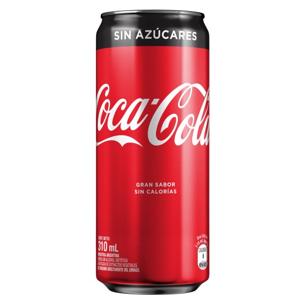 Coca Cola Gaseosa Sin Azucar Lata 310ml