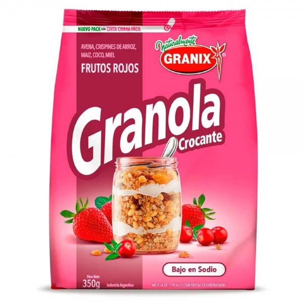 Granix Granola Crocante Frutos Rojos Bajo en Sodio 350grs