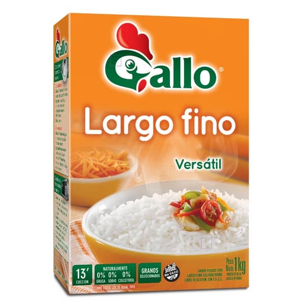 Gallo Arroz Largo Fino Practico y Versatil Estuche 1kg