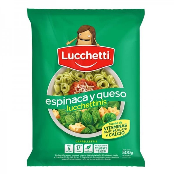 Lucchetti Cappellettis Espinaca Y Queso Lucchettinis 500gr