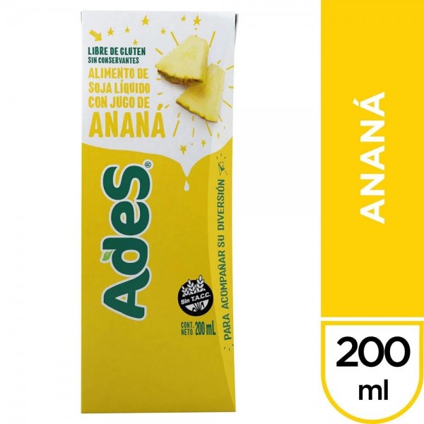 Ades Soja Con Jugo Anana 200ml