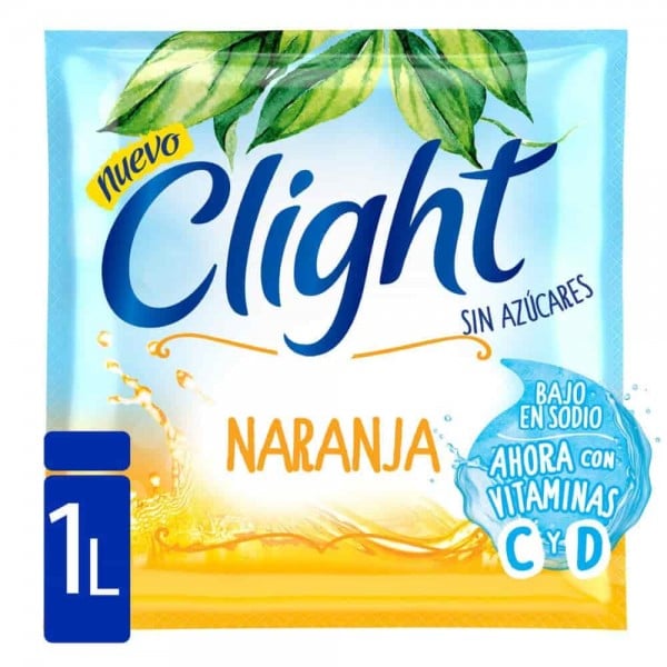 Clight Jugo En Polvo Sabor Naranja Con Vitamina C Y D 8gr