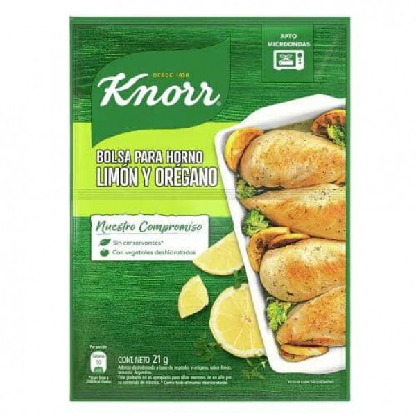 Knorr Bolsa Para Horno Limon Y Oregano 21gr