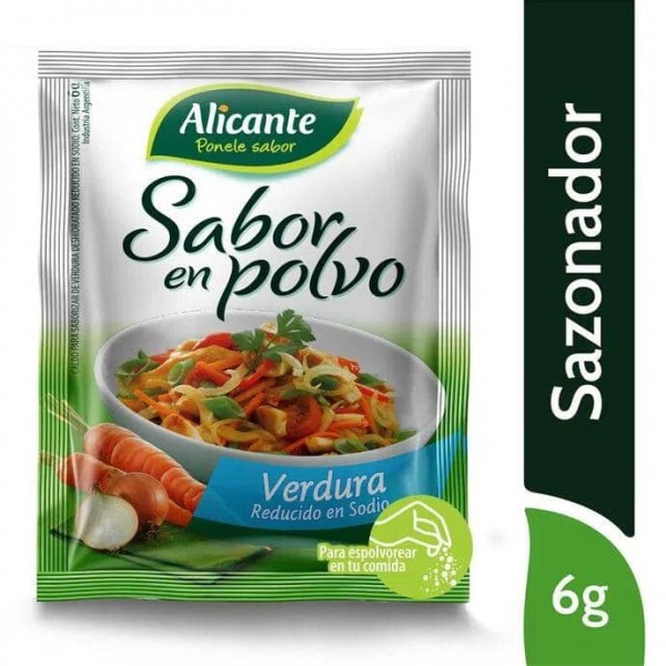 Alicante Sabor En Polvo Verdura Bajo En Sodio 6gr