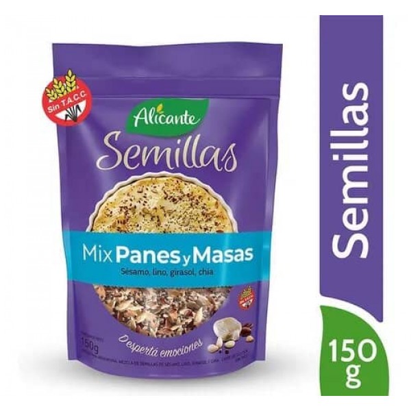 Alicante Semillas Mix Panes Y Masas Sesamo, Lino, Girasol, Chia 150gr