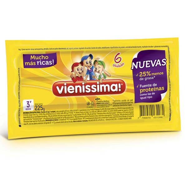 Vienissima Salchichas 6 Unidades 225gr