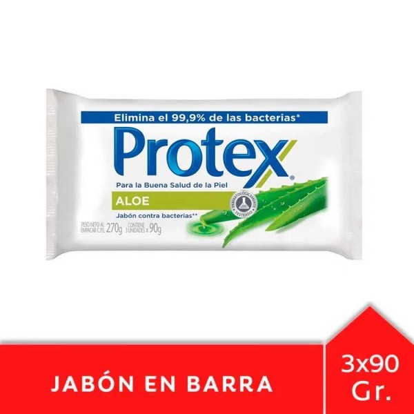 Protex Jabon de Tocador Aloe 3 por 90g