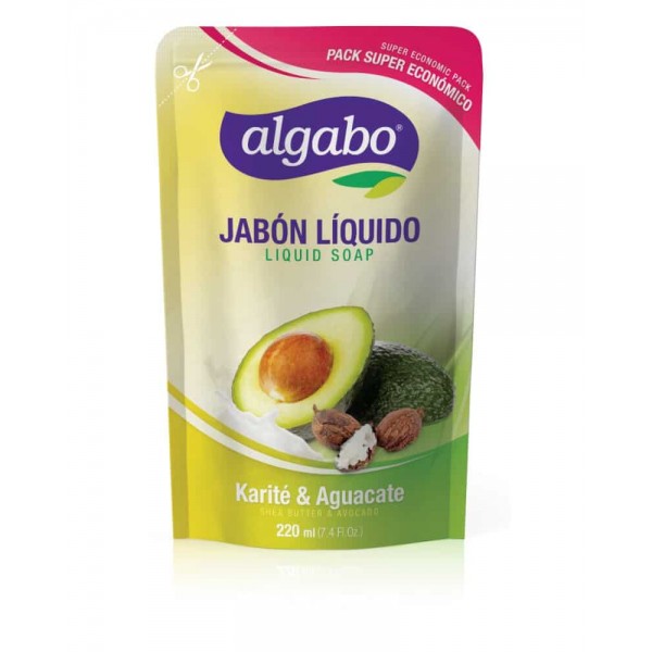 Algabo Jabón Líquido Liquid Soap Karité Y Aguacate Pack Economico 220ml