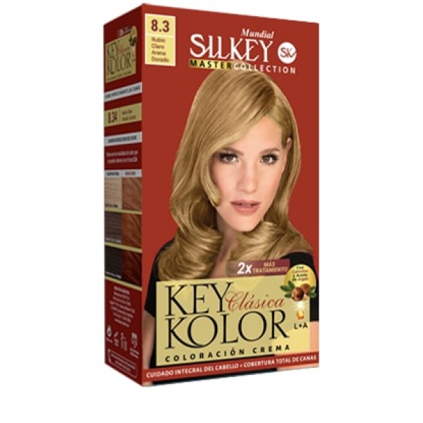 Silkey Key Kolor Clasica Coloracion Crema N8.3 Rubio Claro Arena Dorado