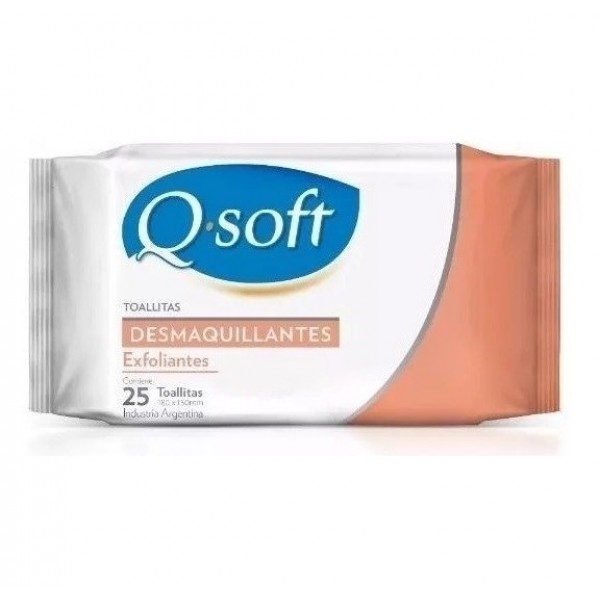 Q-Soft Toallitas Desmaquillantes Exfoliantes 25 Unidades