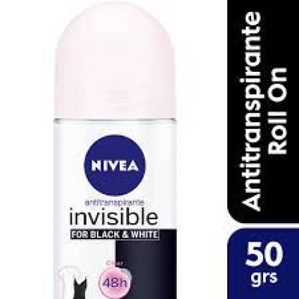 Nivea Antitranspirante Roll On Black And White Invisible Clear 50ml