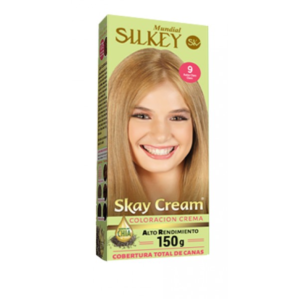 Silkey Skay Cream Alto rendimiento Coloracion Crema N9 Rubio Claro Claro 150gr