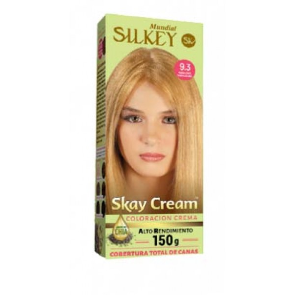 Silkey Skay Cream Coloracion Crema Alto rendimiento N9.3 Rubio Claro Claro Dorado 150gr