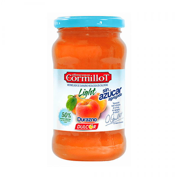Dulcor Cormillot Mermelada Ligth Sin Azucares Durazno Frasco 390gr