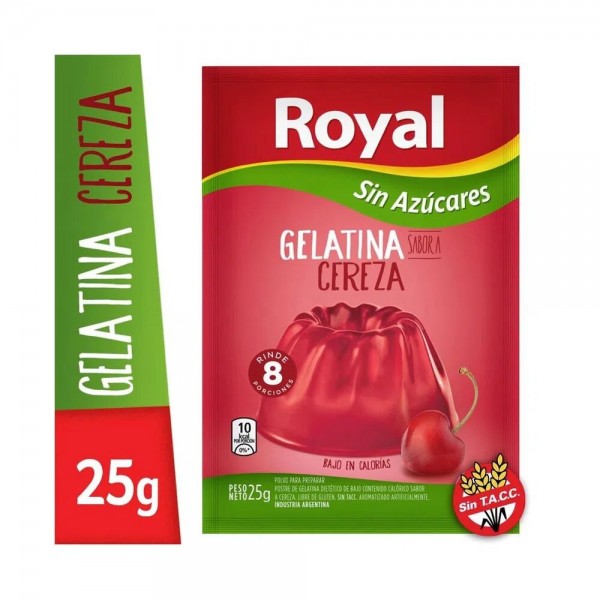 Royal Gelatina Sabor Cereza Sin Azucares 25gr