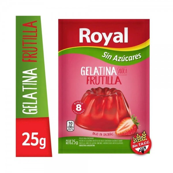 Royal Gelatina Sabor Frutilla Sin Azucares 25gr